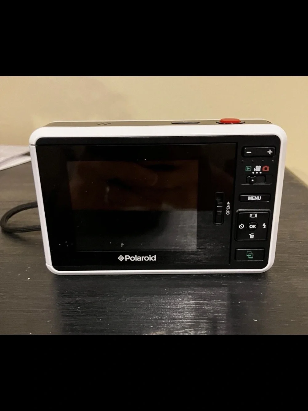 Polaroid White Instant Print Digital Camera with Rainbow Stripe Accent